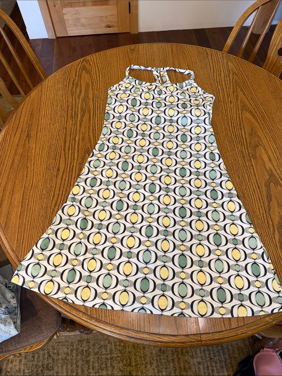 Prana Dresses & Skirts - Prana Retro Geometric Halter Dress in Cream, Green & Yellow size Large